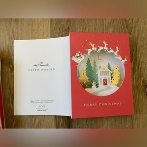 Hallmark christmas snow globe pop up card and envelopes 7 total